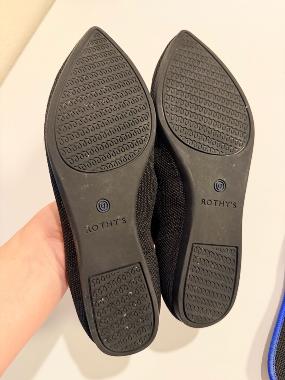 Authentic Rothy's The Point Flats Pointed Toe Flat Shoes black Women's Sz 6.5US - Picture 7 of 12